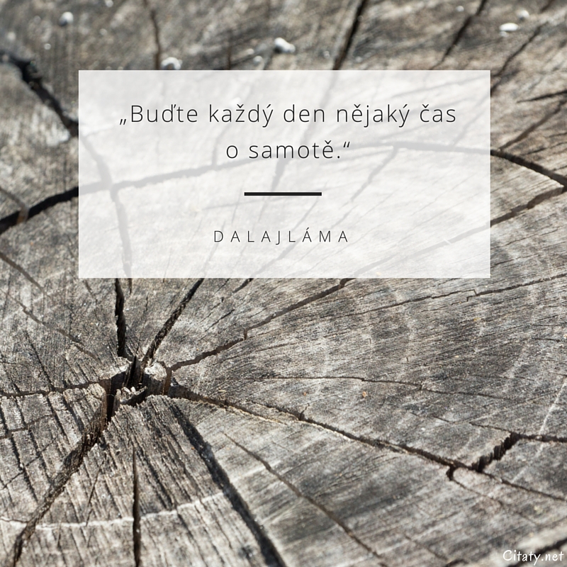 Dalajláma citar: „Buďte každý den nějaký čas o samotě.“