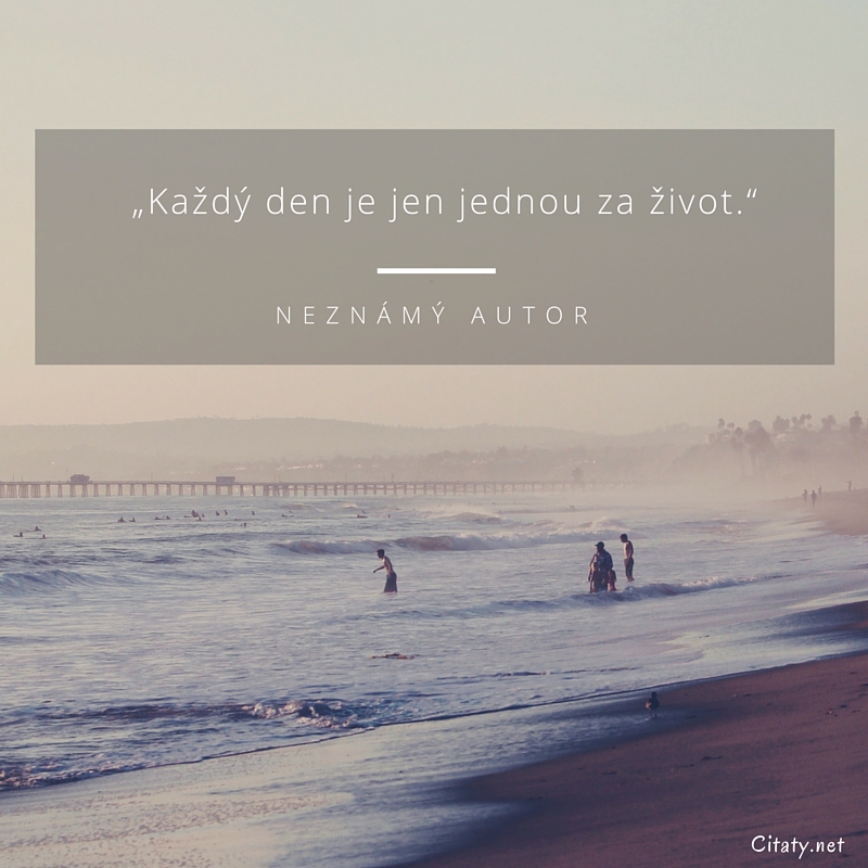 Citar „Každý den je jen jednou za život.“